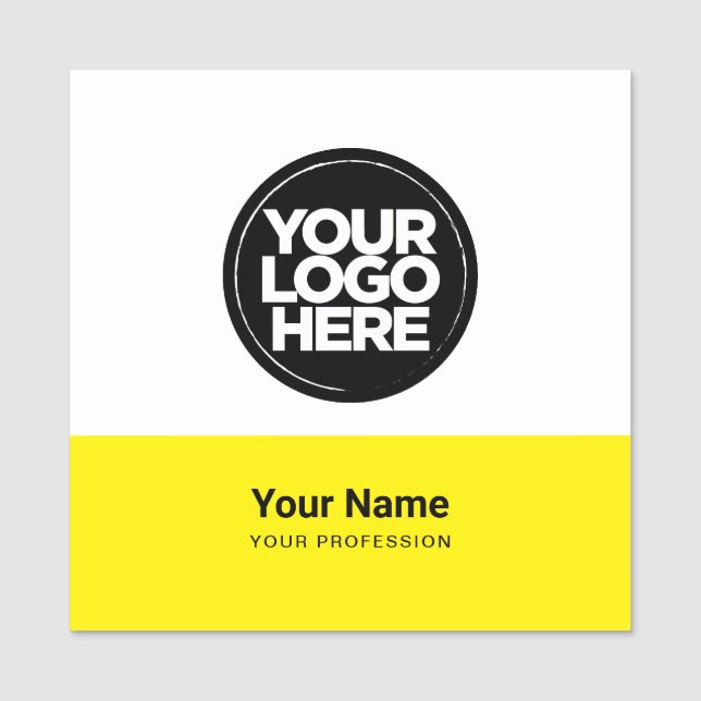 Étiquette de nom de l'employé jaune avec logo ou m (Devant)