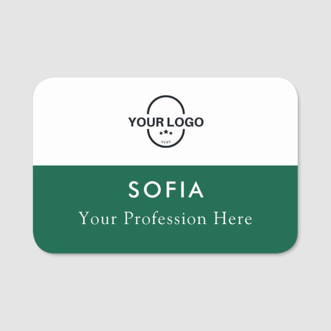 Étiquette de nom de l'employé Logo personnalisé Pl (Devant)