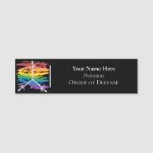 Étiquette de nom de l'ordre de défense arc-en-ciel