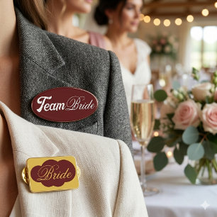 Étiquette de nom de mariée de style moderne pour é