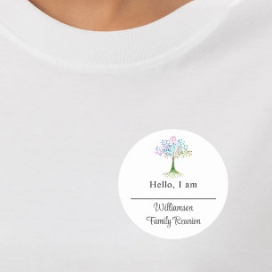 Étiquette de nom de réunion de famille Arbre généa
