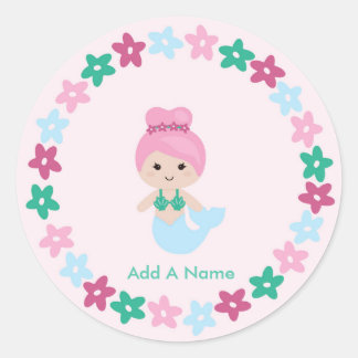 Étiquette de nom de sirène mignonne