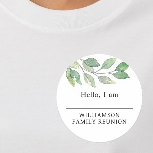 Étiquette de nom de verdure de réunion de famille