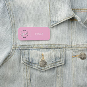 Étiquette de nom d'employé de base avec logo d'ent