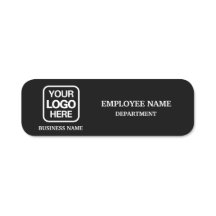 Étiquette de nom d'entreprise personnalisée noire