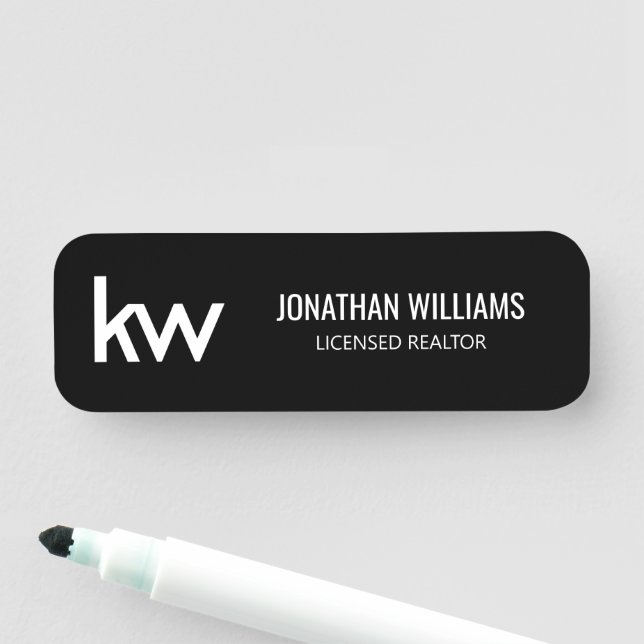 Étiquette de nom Keller Williams (En situation)