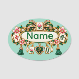 Étiquette de nom Mahjong