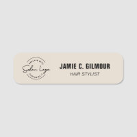 Étiquette de nom neutre Logo personnalisé Salon co