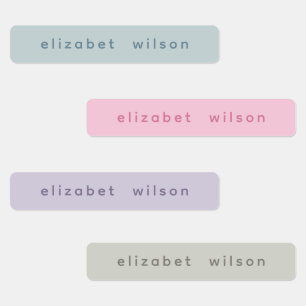 Étiquette de nom personnalisée pastel minimaliste
