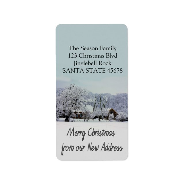 Étiquette De notre nouveau Home Winter merveilleland (Devant)