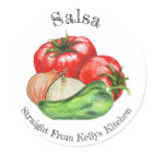 Étiquette de nourriture Salsa de tomate pour entre