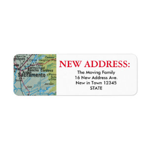 Étiquette de nouvelle adresse Sacramento