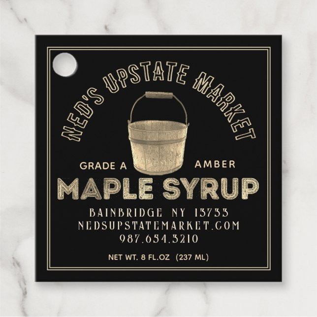 Étiquette de nutrition du sirop d'érable Boucle d' (Devant)