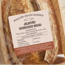 Étiquette de pain au levain Jalapeño Cottage Food