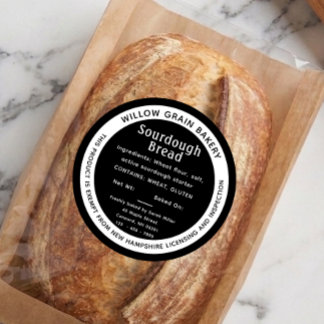 Étiquette de pain au levain New Hampshire Black Co