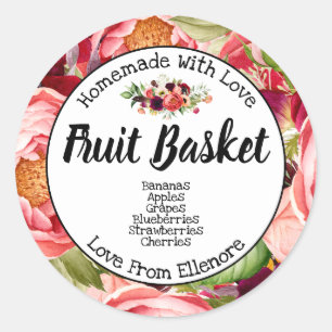 Étiquette de panier de fruits