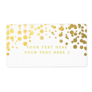 Étiquette de paquet moderne en confettis de papier