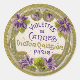 Étiquette de parfum de Violettes, les années 1900