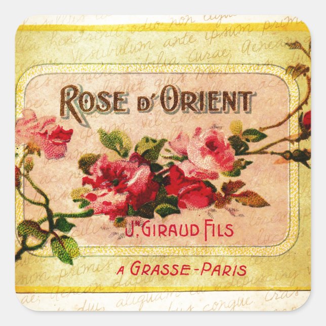 Étiquette de parfum français vintage (Devant)
