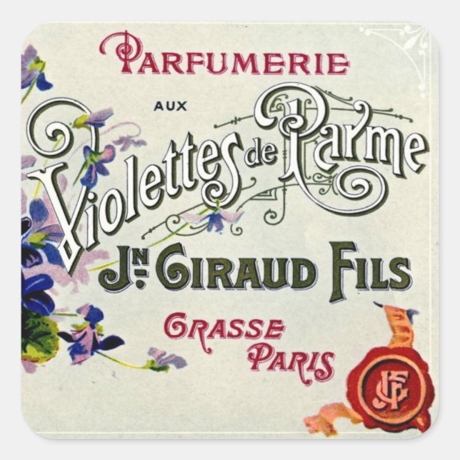 Étiquette de parfum violette française (Devant)