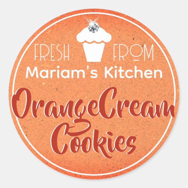 Étiquette de pâtisserie vintage en papier kraft fo (Devant)