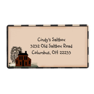 Étiquette de pays Saltbox primitif