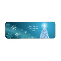 Étiquette de paysage de neige étincelante personna