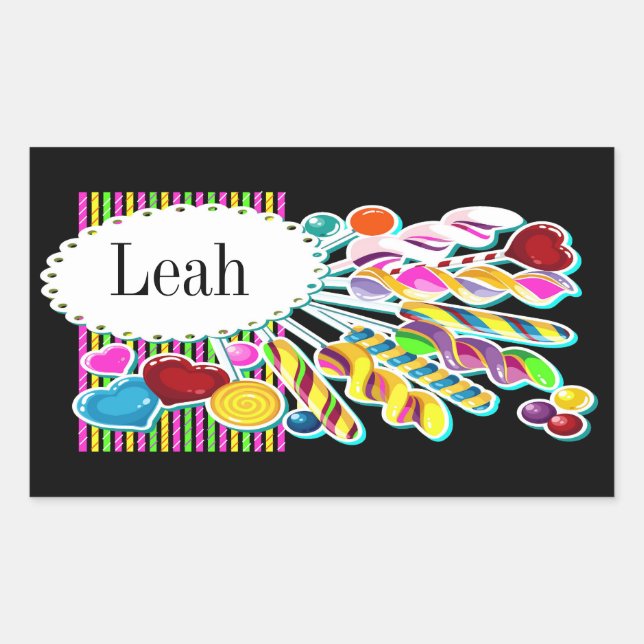 Étiquette de Personnaliser Monogramme Candy (Devant)