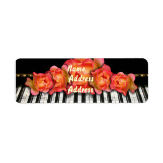 Étiquette de piano Rose clavier