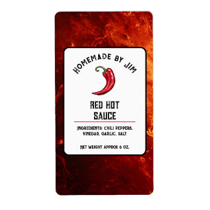 Étiquette de poivre de sauce chaud rouge moderne