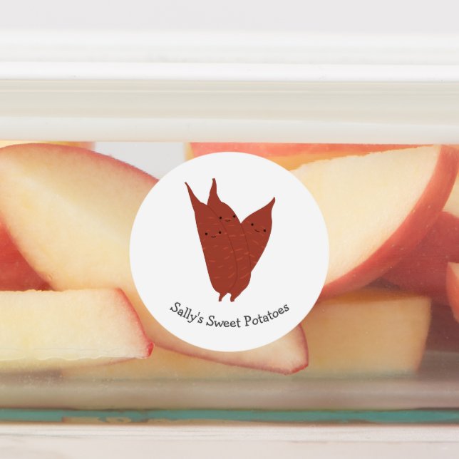 Étiquette de pommes de terre sucrées Kawaii avec n (Apposé)