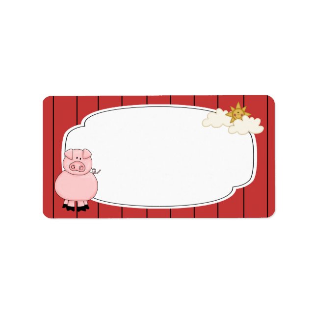 Étiquette de porc rose (Devant)