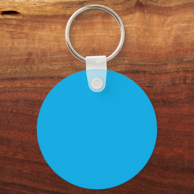 Étiquette de porte-clés circulaire bleu vierge sur (Verso)
