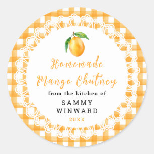 Étiquette de pot de Chutney de Mangue fait maison