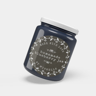Étiquette de pot de confiture artisanale avec amou