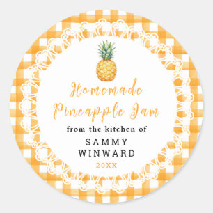 Étiquette de pot de confiture d'ananas maison