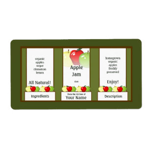 Étiquette de pot de confiture d'Apple