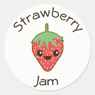 Étiquette de pot de confiture de fraise Kawaii mig