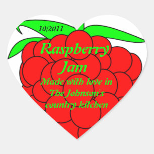 Étiquette de pot de confiture de framboise