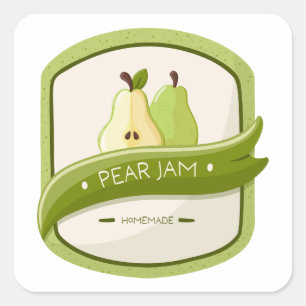 Étiquette de pot de confiture de poire