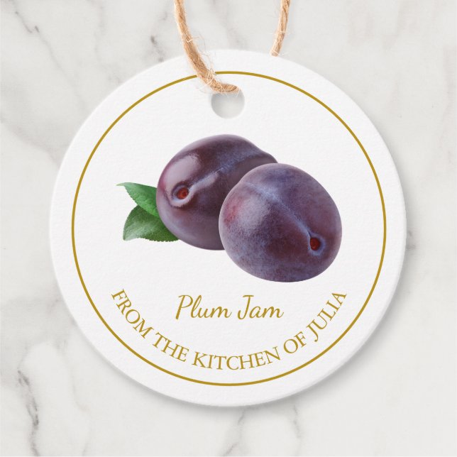 Étiquette de pot de confiture de prune maison simp (Devant)