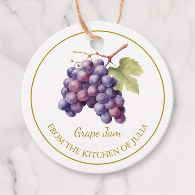 Étiquette de pot de confiture de raisin maison sim (Devant)