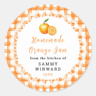 Étiquette de pot de confiture d'orange maison