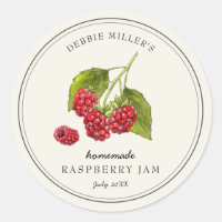 Étiquette de pot de confiture maison framboise vin
