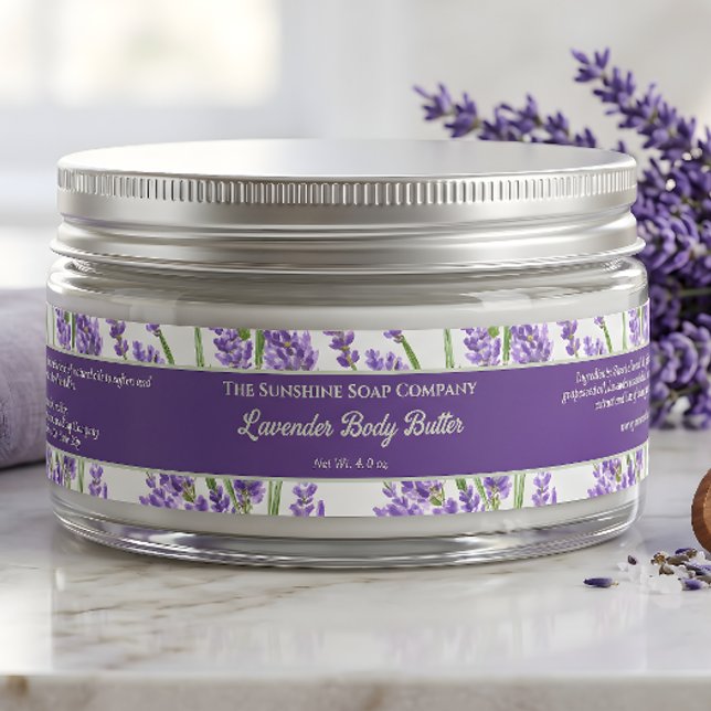 Étiquette de pot de cosmétiques Fleurs de Lavande (Créateur téléchargé)