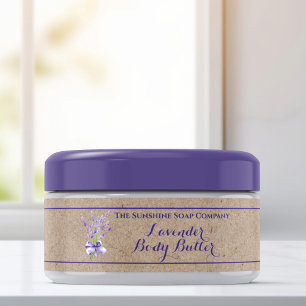 Étiquette de pot de Crème Corporelle Lavande Kraft