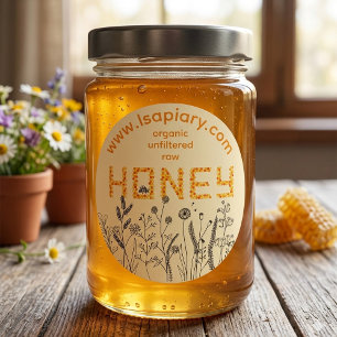 Étiquette de pot de miel d'apiculture biologique
