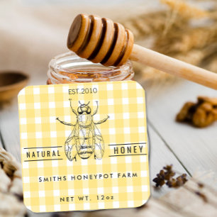 Étiquette de pot de miel de la boutique de la ferm