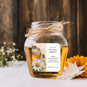 Étiquette de pot de miel de la boutique de la ferm