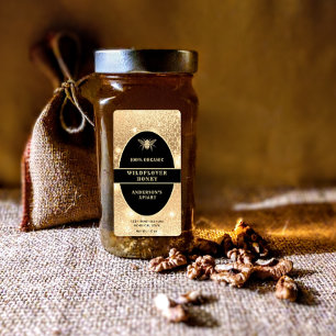 Étiquette de pot de miel en or moderne